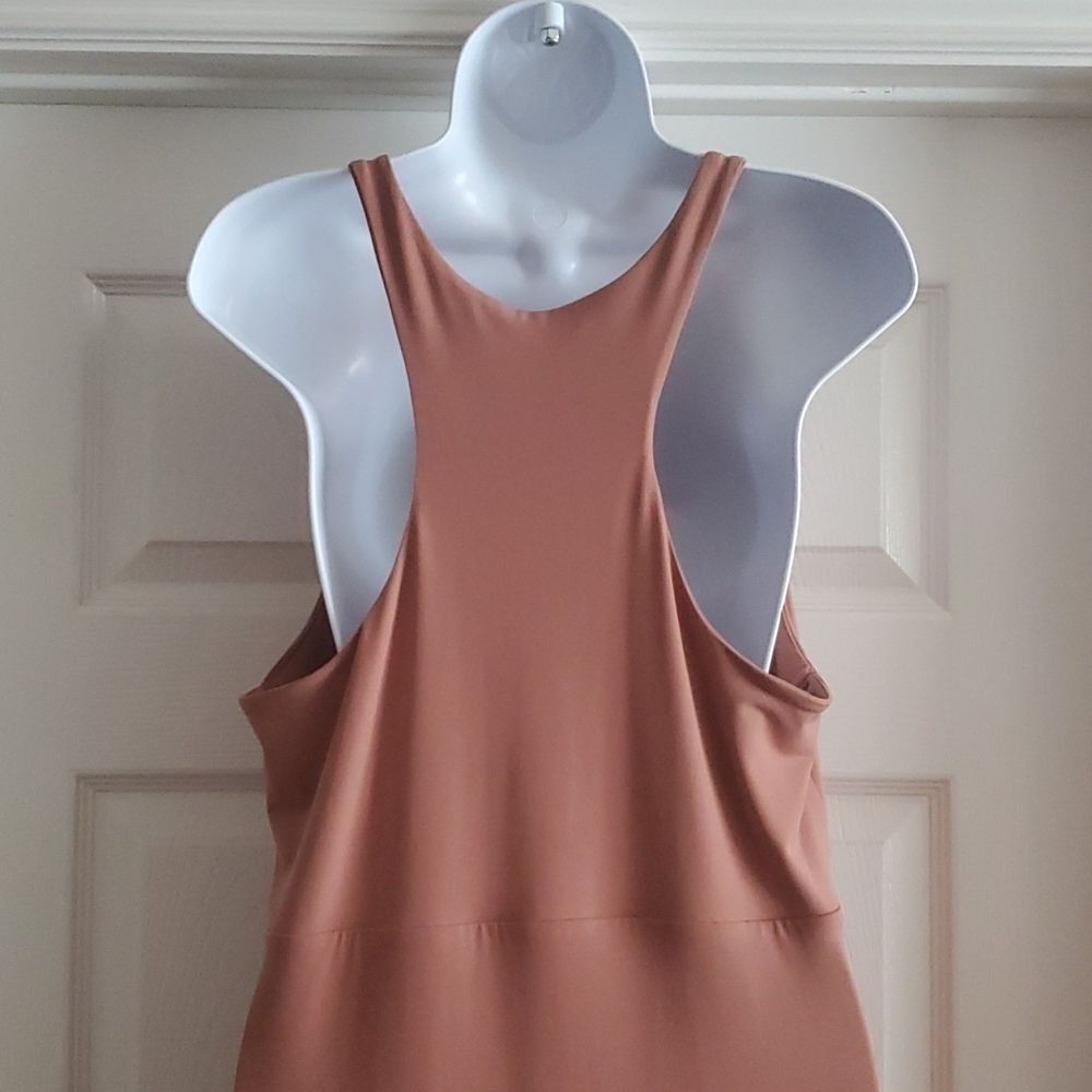 Open Edit Women's Scoop Neck Sleeveless Bodycon Dress Size Large Mocha Tan** - Picture 11 of 12